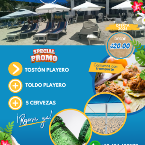 Tostón Playero Toldo Playero más 5 Cervezas