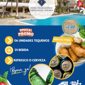 Seis Unidades de Tequeños más Bebida Refresco o Ceveza por 5 Dolares