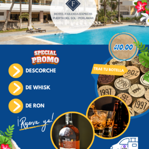 Descorche de Whisky o Ron 10 Dólares