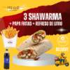 3 SHAWARMA + PAPA FRITAS + REFRESO DE LITRO